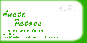 anett patocs business card