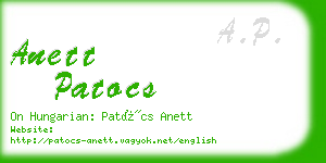 anett patocs business card